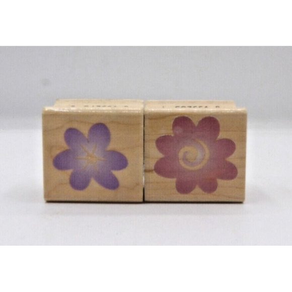 Stamps Set of 2 Flowers Hero Arts ©1998 1½" x 1" each #A2148 &A2149 - Picture 1 of 7